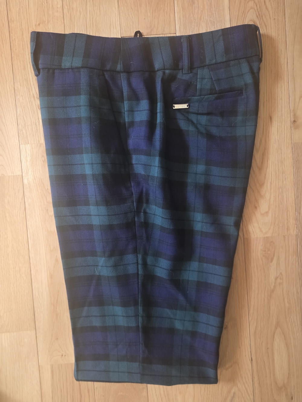Tommy Hilfiger Navy and Green Plaid Trousers